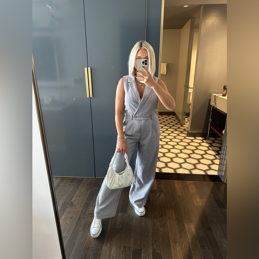 Abercrombie Sloane Gray Jumpsuit Large Tall NWT